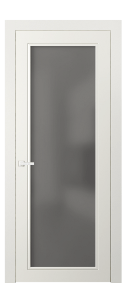 Межкомнатная дверь Нео Классик 8000 Матовый жемчужный Сатинированное серое стекло, триплекс Цена 74699 ₽ | Volhovec