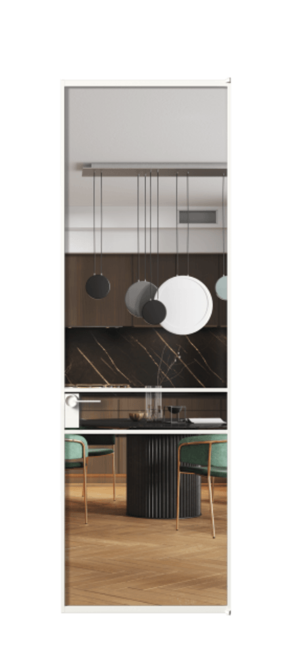 Алюминиевая дверь АЛПЛ040.02 Алюминий Белый Прозрачное стекло "Кристал Вижн", калёное Цена 146970  | Volhovec