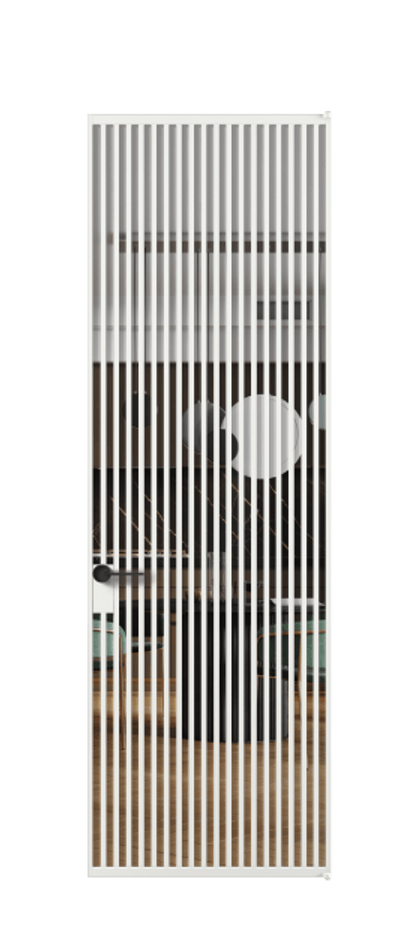 Алюминиевая дверь АЛПЛ040.06 Алюминий белоснежный Прозрачное стекло "Crystal Vision", калёное Цена 232890  | Volhovec