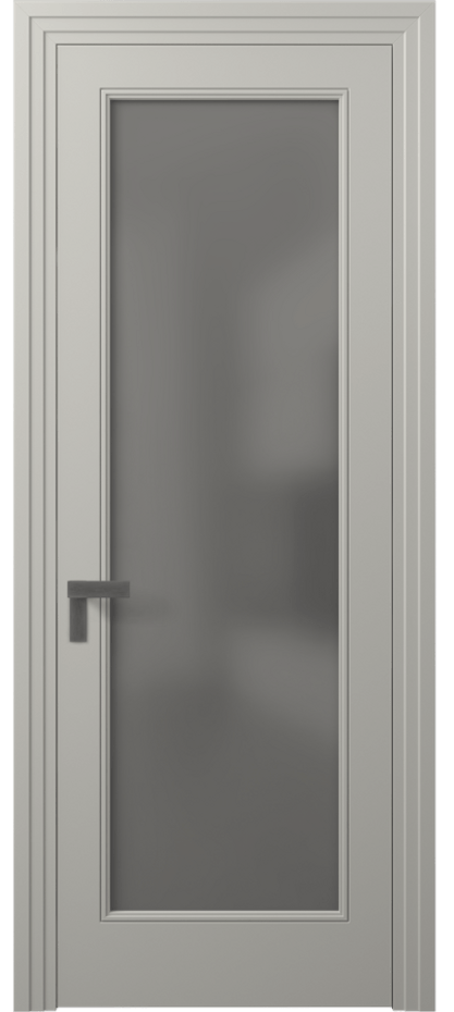 Межкомнатная дверь Rocca 8300 Матовый тёплый серый Сатинированное серое стекло, триплекс Цена 71319 ₽ | Volhovec