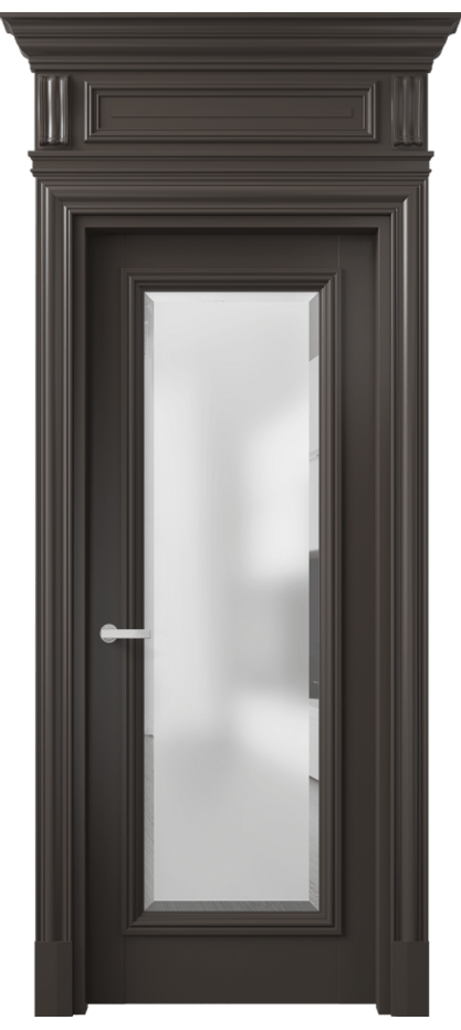 Межкомнатная дверь Антик 7300 Матовый антрацит Сатинированное стекло с фацетом Цена 8460 AZE | Volhovec