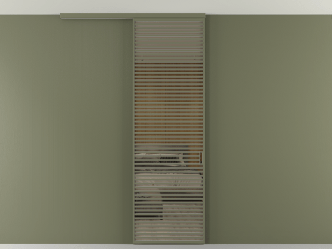 Перегородка Формато вдоль стены на потолок 1 створка АЛПР 040.07 Алюминий оливковый тёмный Рефлективное бронзовое стекло "Стопсол", калёное Цена 201300 ₽ | Volhovec