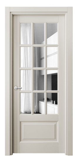 Дверь межкомнатная 6313 МОС Зеркало. Цвет Матовый облачно-серый. Материал Гладкая эмаль. Коллекция Тоскана Грильято. Картинка.