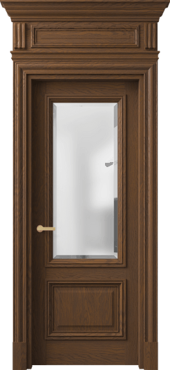 Дверь межкомнатная 7302 ДКШ.М САТ-Ф. Цвет Дуб каштановый матовый. Материал Массив дуба матовый. Коллекция Antique. Картинка.