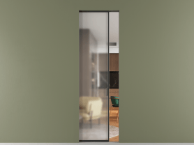 Алюминевая перегородка АЛПР 040.01 ЧРН Matelux Crystal Vision. Цвет Алюминий Черный. Материал Алюминий. Коллекция Перегородка Формато скрытый пенал 1 створка. Картинка.