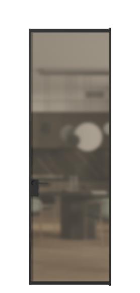 Дверь межкомнатная АЛПЛ040.01 Бронза сатин триплекс ЧЕР. Цвет Алюминий Черный. Материал Алюминий. Коллекция Формато. Картинка.